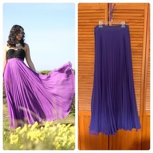 ASOS Free People Pleated Chiffon Maxi Skirt in Violet sz 8